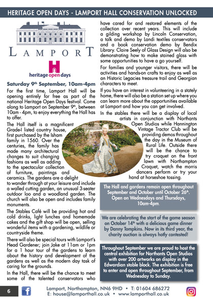 Lamport Hall September/October 2023